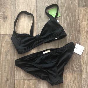 NEW KATE SPADE Black SET Bikini NWT Sz S